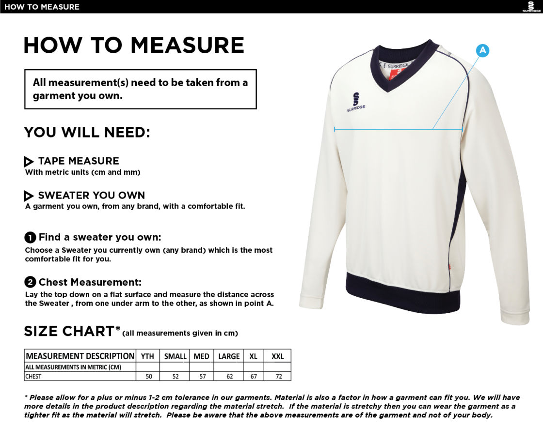 Brill CC - Curve Long Sleeve Sweater - Size Guide