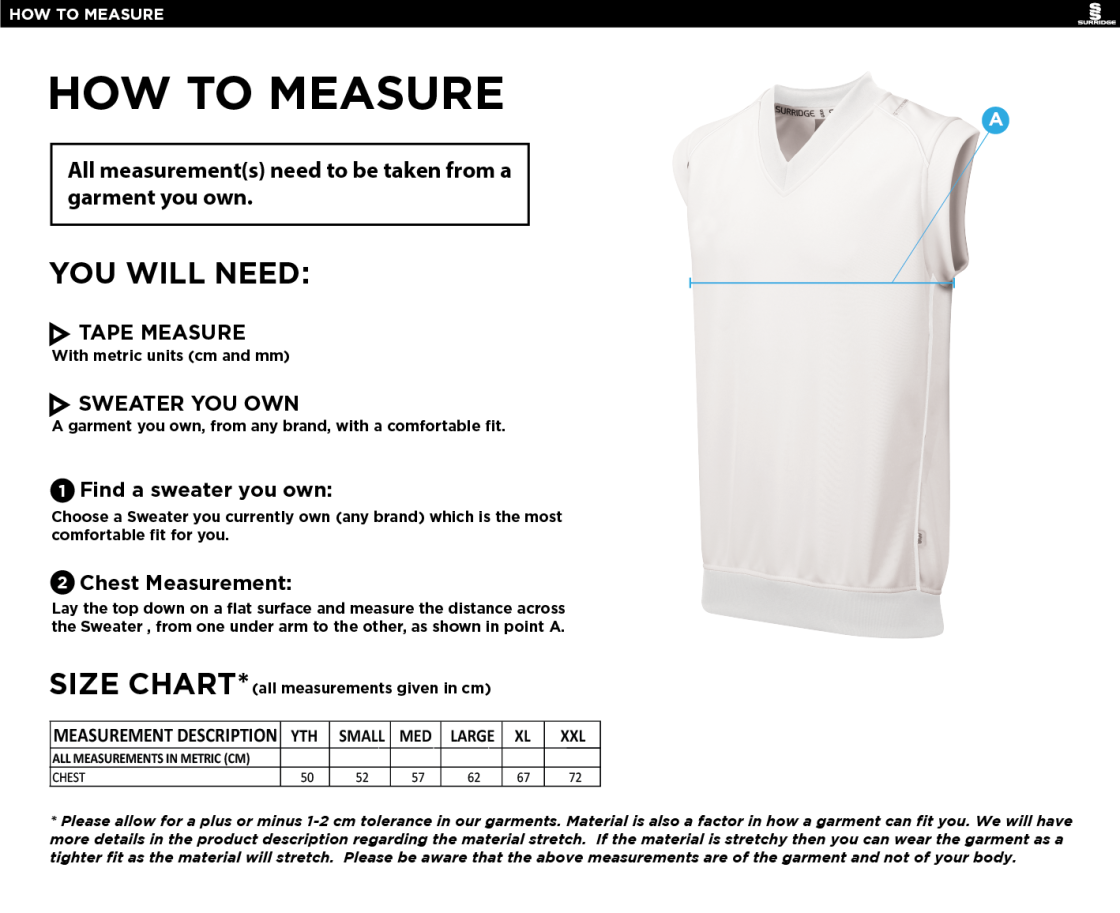 Brill CC - Curve Sleeveless Sweater - Size Guide