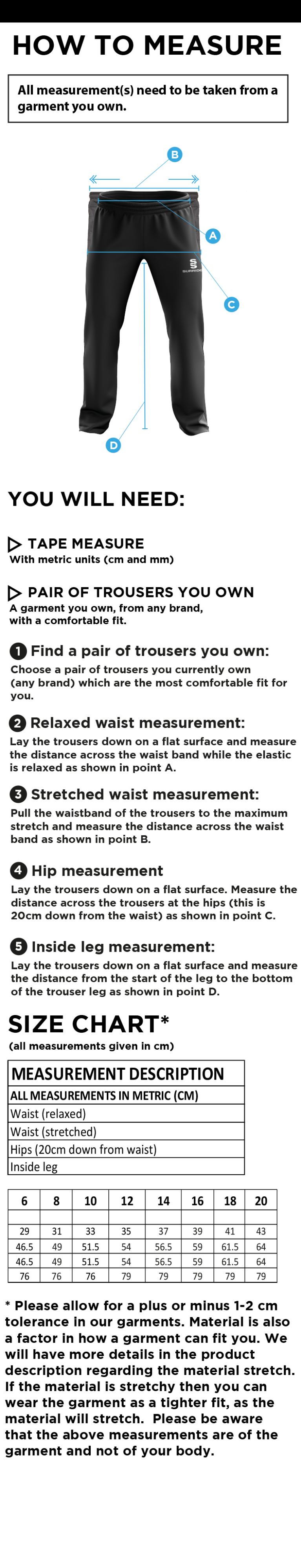 Brill CC - Women's Poplin Track Pant : Navy - Size Guide