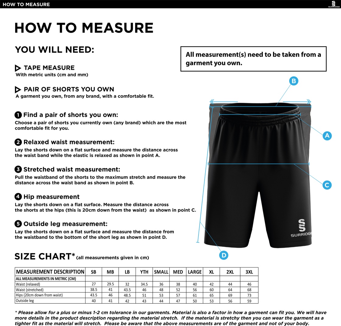Brill CC - Blade Shorts - Size Guide
